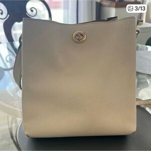 Coach Charlie Bucket Polished Pebbled Leather Crossbody Bag